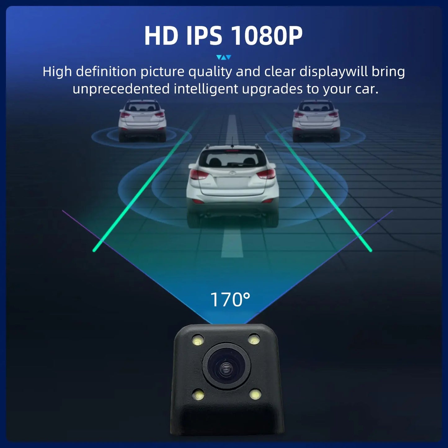 4CH 1080P Front and Rear Car Dash Cam AHD 720P Rear View Camera with Night Vision Parking Assistance Motion Detection