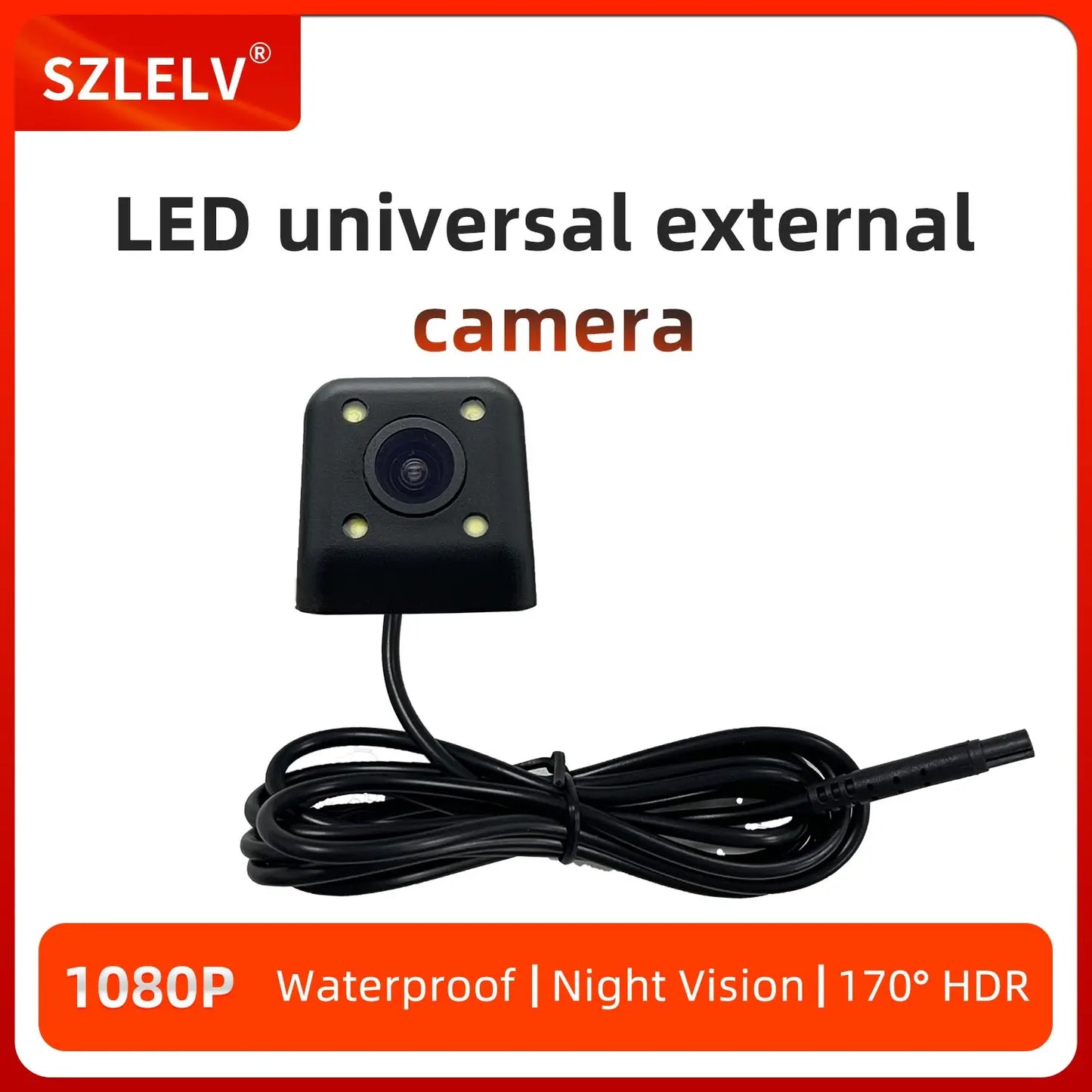 4CH 1080P Front and Rear Car Dash Cam AHD 720P Rear View Camera with Night Vision Parking Assistance Motion Detection