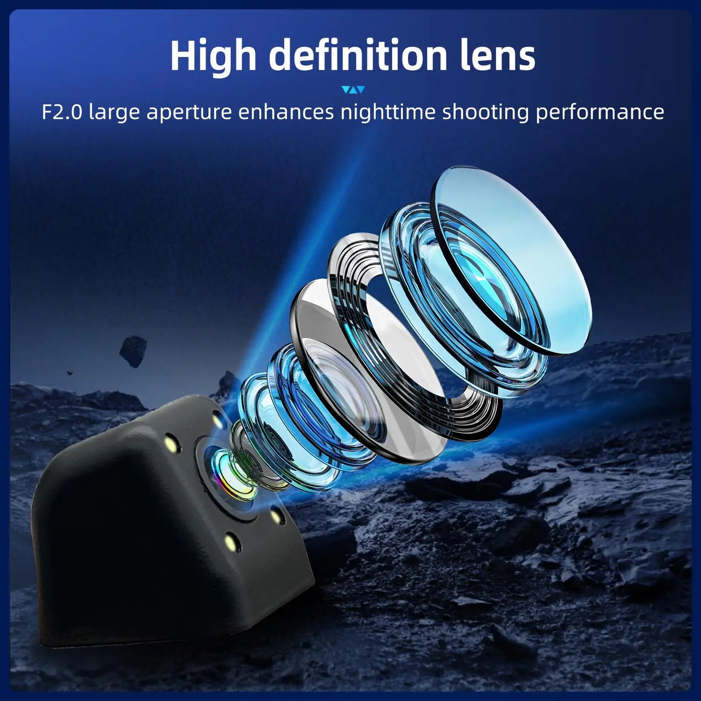 4CH 1080P Front and Rear Car Dash Cam AHD 720P Rear View Camera with Night Vision Parking Assistance Motion Detection